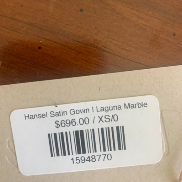 NWT Jonathan Simhkai Hansel Satin Gown in Laguna, Size 0 - Picture 6 of 7